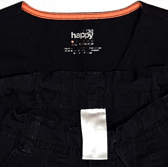 Code Happy Scrub Set in Black size XXsmall Top & Xsmall Pants Adjustable Bottoms - Picture 2 of 4